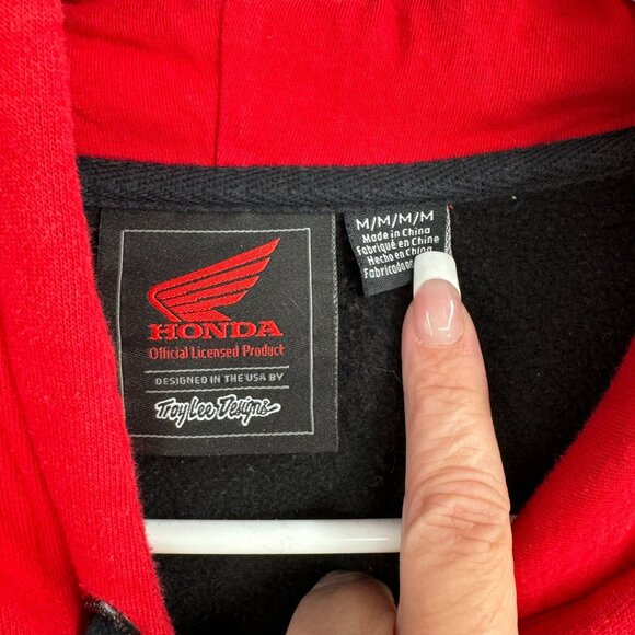 Honda x Troy Lee Designs Embroidered Hoodie Sweatshirt Men's Size M Red/Black - Picture 6 of 10